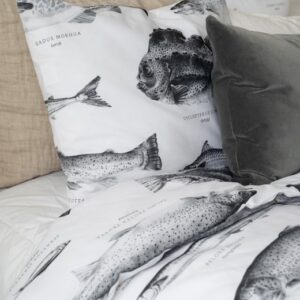 Bäddset 2-dels Fiskar Svart/Vit