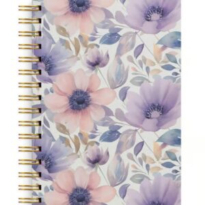 Anteckningsbok Spiral Flower Linjerad Lila A5 Burde