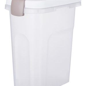 Fodertunna, 15 l/, 22 × 41 × 33 cm, transparant/vit
