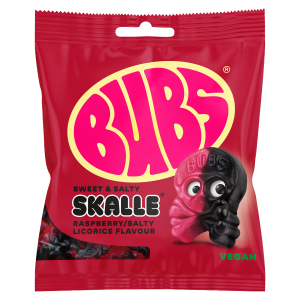 Bubs Raspberry Salty Licorice Skalle 155g