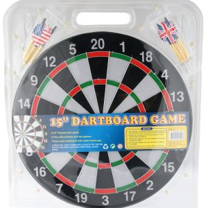 Darttavla 38 cm med 6 mässingspilar