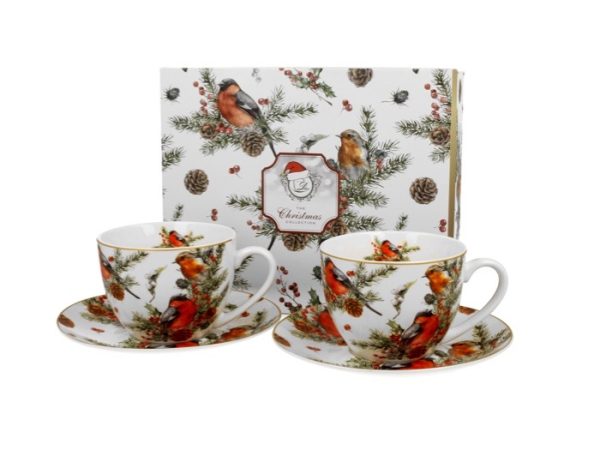 Kaffekopp 2-p Christmas Birds