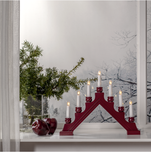 Ljusstake Karin Röd