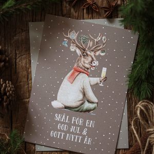 Majas Julkort Skål för en God Jul & Gott nytt år!