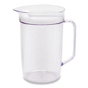 Måttkanna 1,5l glasklar vitt lock