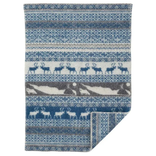 Sarek Baby ullfilt grå /blå 65 x 90 cm
