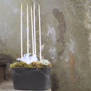 Blomljus tunna ljus 38cm långa 2 pack Vit