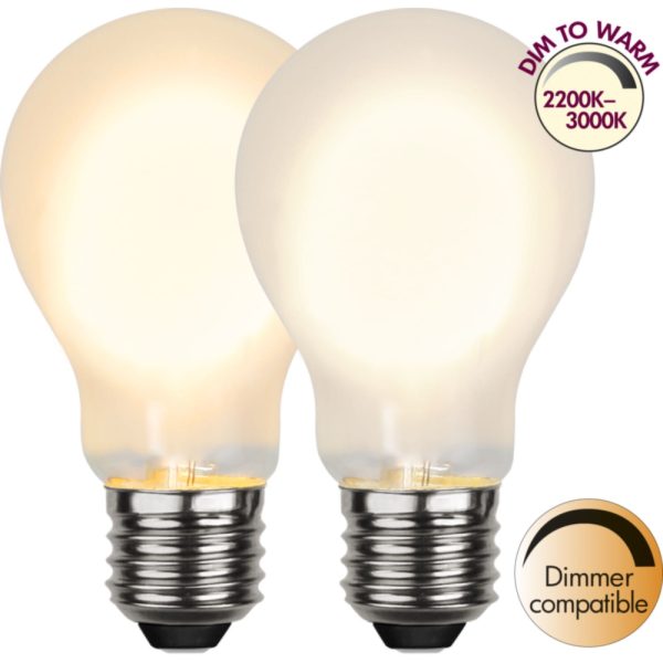 LED-LAMPA E27 A60 DIM TO WARM